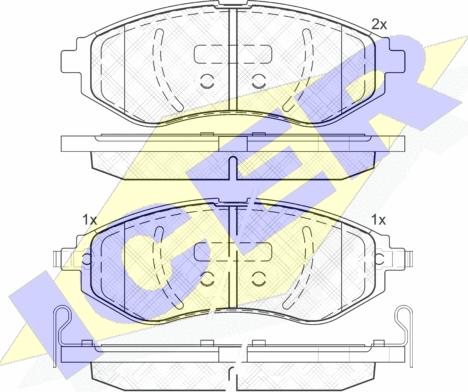 Icer 182040 - Тормозные колодки, дисковые, комплект unicars.by