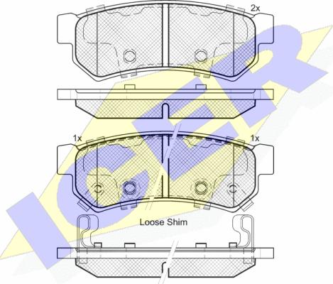 Icer 182058-203 - Тормозные колодки, дисковые, комплект unicars.by