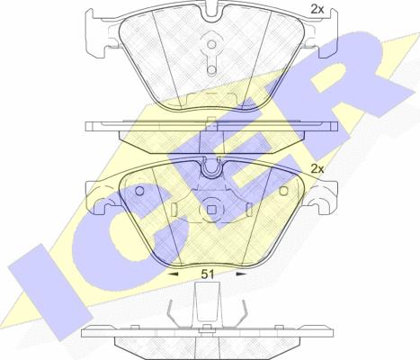 Icer 182065 - Тормозные колодки, дисковые, комплект unicars.by