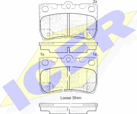 Icer 182060 - Тормозные колодки, дисковые, комплект unicars.by