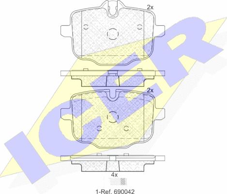 Icer 182005 - Тормозные колодки, дисковые, комплект unicars.by