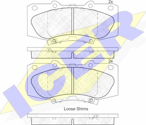 Icer 182006 - Тормозные колодки, дисковые, комплект unicars.by