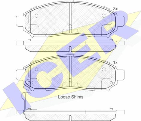 Icer 182003 - Тормозные колодки, дисковые, комплект unicars.by