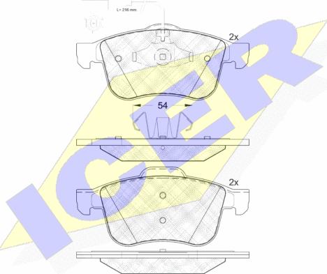 Icer 182007 - Тормозные колодки, дисковые, комплект unicars.by