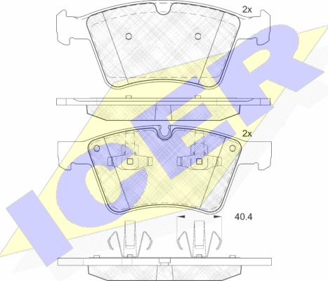 Icer 182086 - Тормозные колодки, дисковые, комплект unicars.by