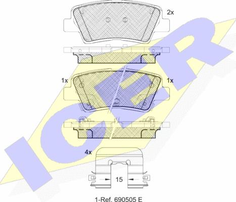 Icer 182036-208 - Тормозные колодки, дисковые, комплект unicars.by