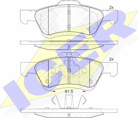 Icer 182030 - Тормозные колодки, дисковые, комплект unicars.by