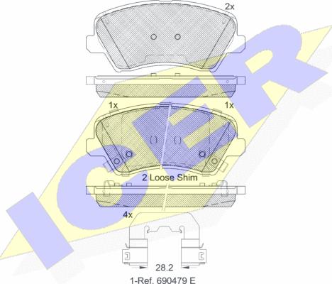 Icer 182029-234 - Тормозные колодки, дисковые, комплект unicars.by