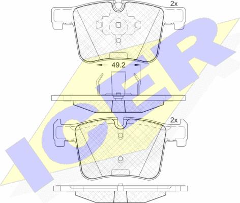 Icer 182020 - Тормозные колодки, дисковые, комплект unicars.by