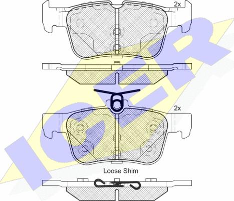 Icer 182198 - Тормозные колодки, дисковые, комплект unicars.by