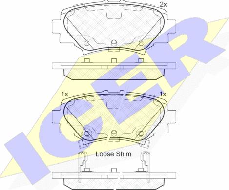 Icer 182169 - Тормозные колодки, дисковые, комплект unicars.by