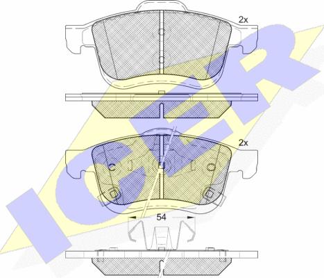 Icer 182165 - Тормозные колодки, дисковые, комплект unicars.by