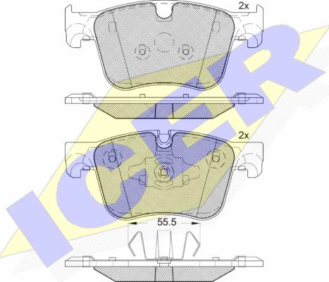 Icer 182166-203 - Тормозные колодки, дисковые, комплект unicars.by