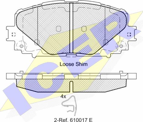 Icer 182168 - Тормозные колодки, дисковые, комплект unicars.by