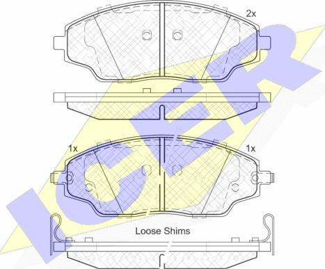 Icer 182167 - Тормозные колодки, дисковые, комплект unicars.by