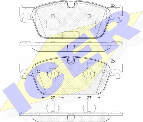 Icer 182104 - Тормозные колодки, дисковые, комплект unicars.by