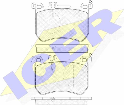 Icer 182100 - Тормозные колодки, дисковые, комплект unicars.by