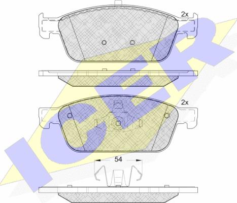 Icer 182134 - Тормозные колодки, дисковые, комплект unicars.by