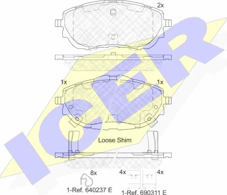 Icer 182129 - Тормозные колодки, дисковые, комплект unicars.by