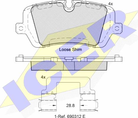 Icer 182120 - Тормозные колодки, дисковые, комплект unicars.by