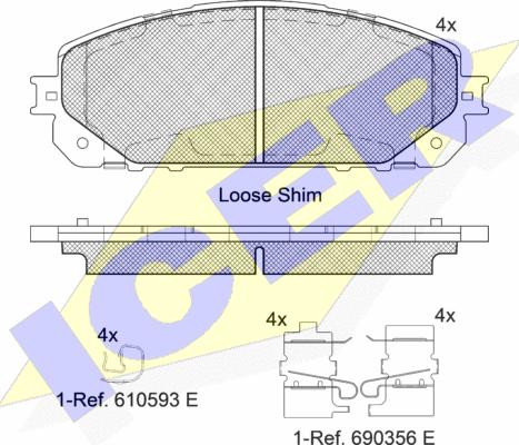 Icer 182177 - Тормозные колодки, дисковые, комплект unicars.by