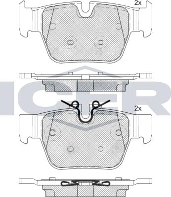 Icer 182393 - Тормозные колодки, дисковые, комплект unicars.by