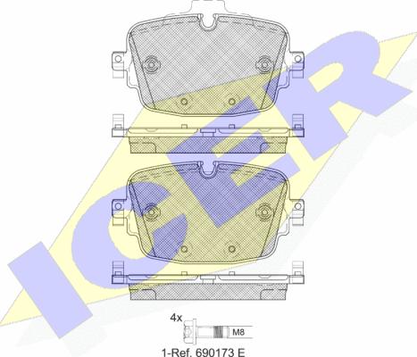 Icer 182341 - Тормозные колодки, дисковые, комплект unicars.by