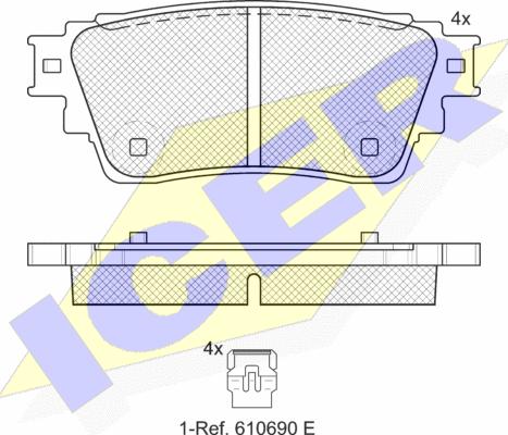 Icer 182357 - Тормозные колодки, дисковые, комплект unicars.by