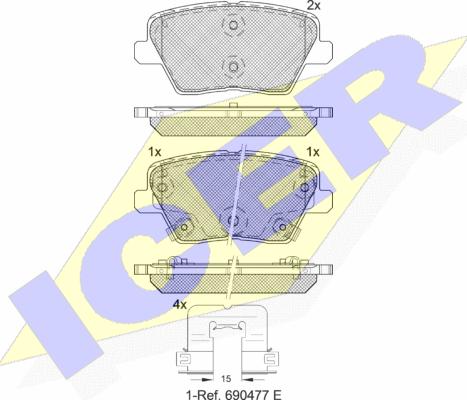 Icer 182318 - Тормозные колодки, дисковые, комплект unicars.by