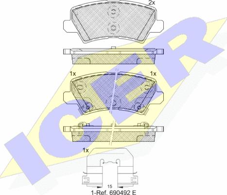 Icer 182330 - Тормозные колодки, дисковые, комплект unicars.by