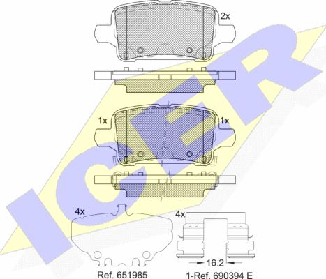 Icer 182326 - Тормозные колодки, дисковые, комплект unicars.by