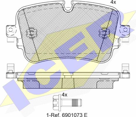 Icer 182248 - Тормозные колодки, дисковые, комплект unicars.by