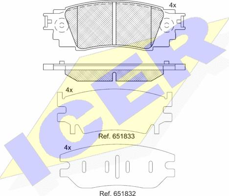 Icer 182262 - Тормозные колодки, дисковые, комплект unicars.by