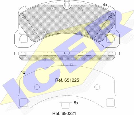 Icer 182206-208 - Тормозные колодки, дисковые, комплект unicars.by