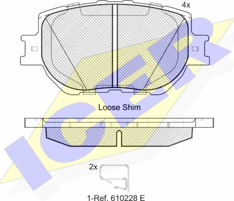 Icer 182200 - Тормозные колодки, дисковые, комплект unicars.by