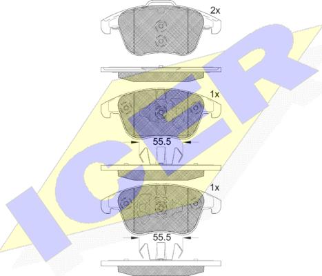 Icer 182231-203 - Тормозные колодки, дисковые, комплект unicars.by