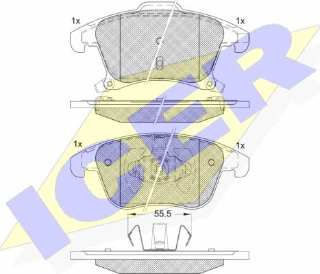 Icer 182231 - Тормозные колодки, дисковые, комплект unicars.by