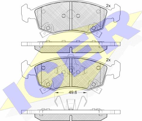 Icer 182226 - Тормозные колодки, дисковые, комплект unicars.by