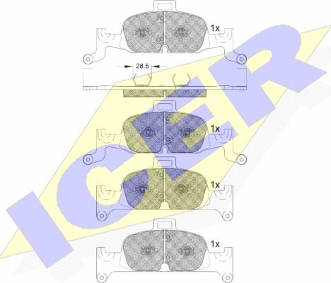 Icer 182279 - Тормозные колодки, дисковые, комплект unicars.by