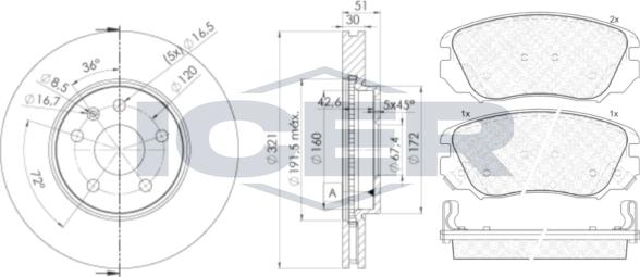 Icer 31914-5387 - Дисковый тормозной механизм, комплект unicars.by