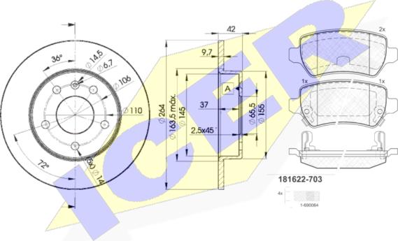 Icer 31622-9110 - Дисковый тормозной механизм, комплект unicars.by