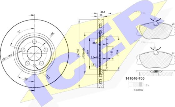 Icer 31046-4620 - Дисковый тормозной механизм, комплект unicars.by