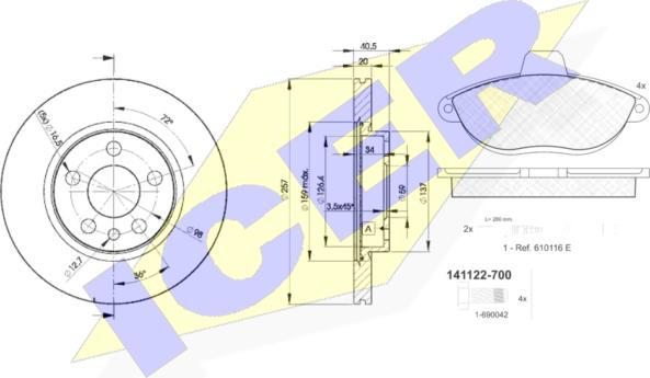 Icer 31122-4683 - Дисковый тормозной механизм, комплект unicars.by