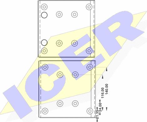 Icer 21 9495 00 - Комплект тормозных башмаков, барабанные тормоза unicars.by
