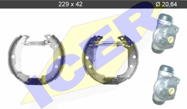 Icer 79KT0046 C - Комплект тормозных колодок, барабанные unicars.by