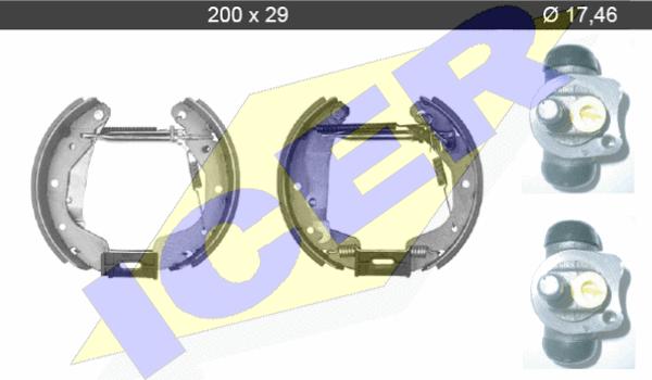 Icer 79KT0038 C - Комплект тормозных колодок, барабанные unicars.by