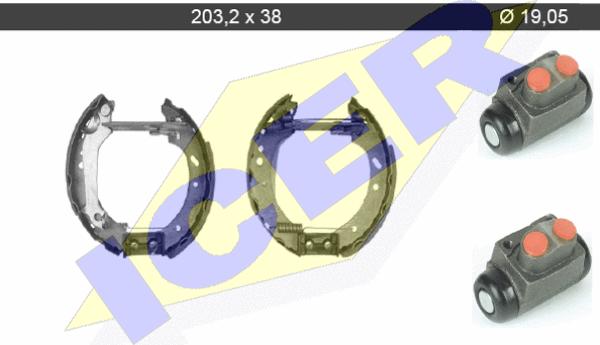 Icer 79KT0027 C - Комплект тормозных колодок, барабанные unicars.by