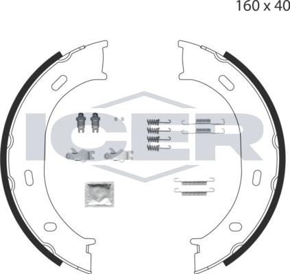 Icer 79PB4007 C - Комплект тормозов, ручник, парковка unicars.by