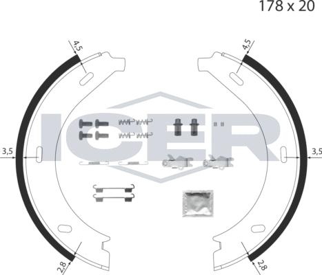 Icer 79PB4017 C - Комплект тормозов, ручник, парковка unicars.by