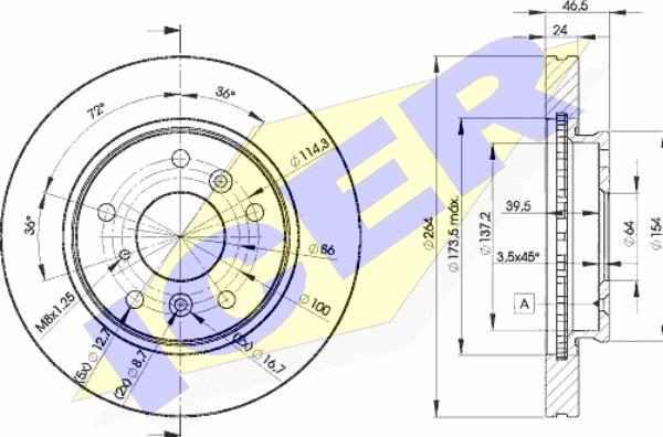 Brembo 52521 - Тормозной диск unicars.by